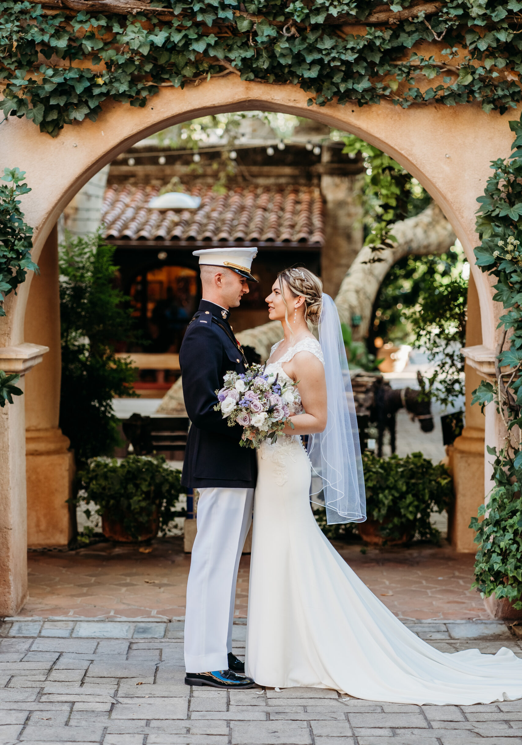 Bride and Groom wedding at Tlaquepaque, Sedona, Arizona