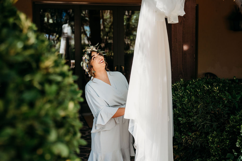 bride and wedding dress