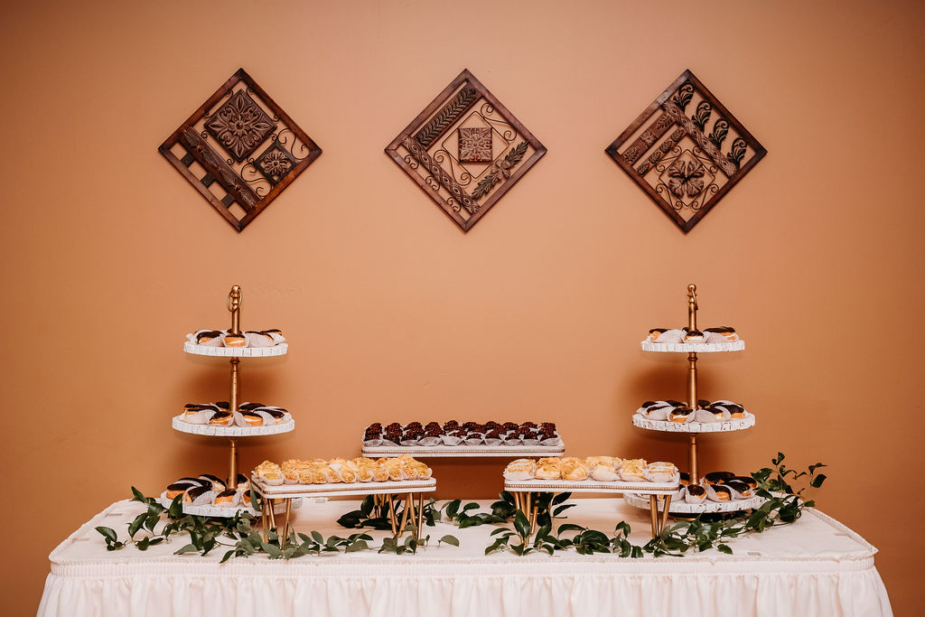 wedding tables, dessert table display at wedding