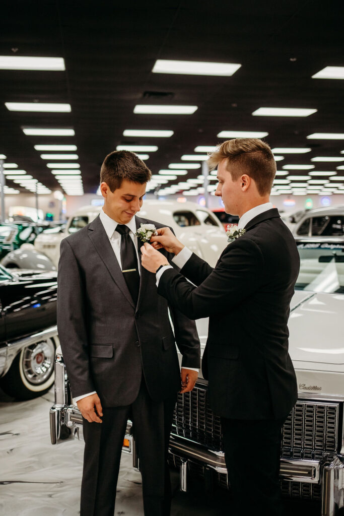 groom and groomsmen, groom and classic cars