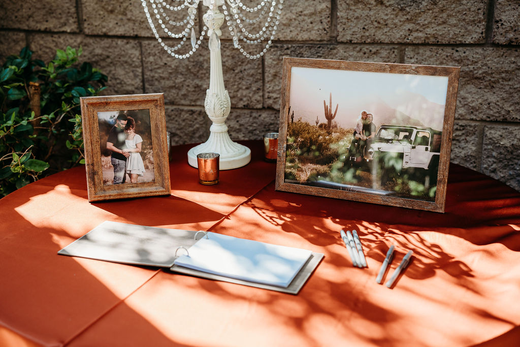 wedding decor, burnt orange accent color