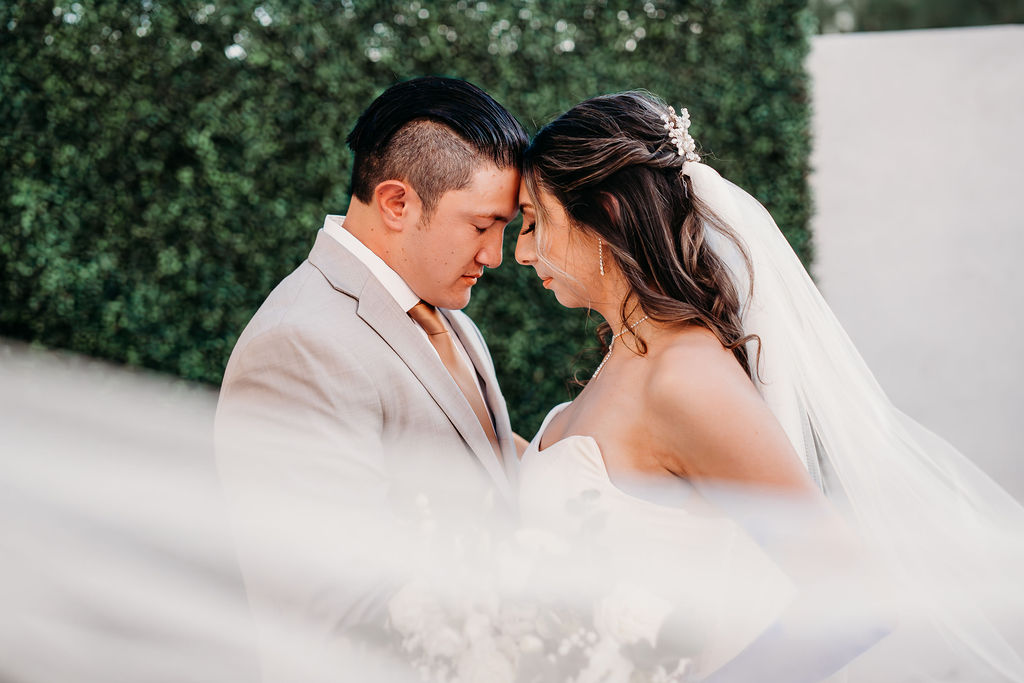 arizona wedding at the cottage in gilbert, groom and bridal portraits