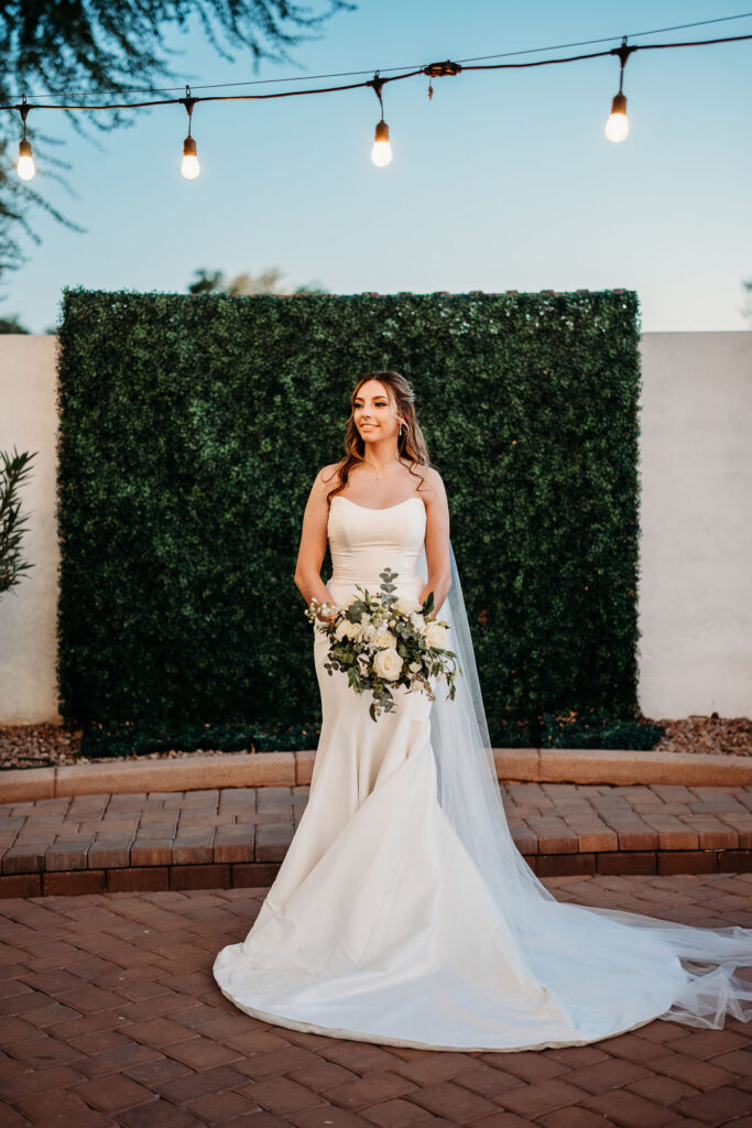 arizona wedding at the cottage in gilbert, groom and bridal portraits