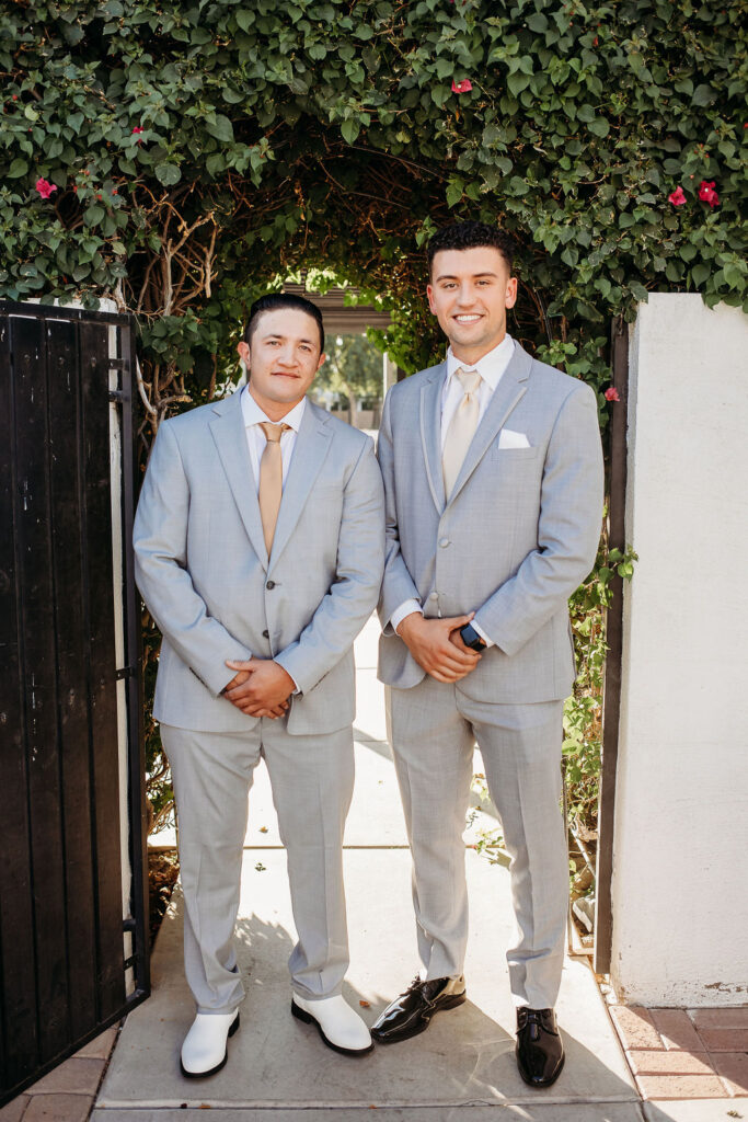 groom and groomsmen portraits, groom and groomsmen at the cottage in gilbert, az