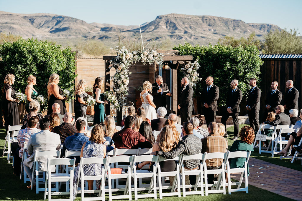 venue at chilleens, arizona wedding photographer, wedding ceremony