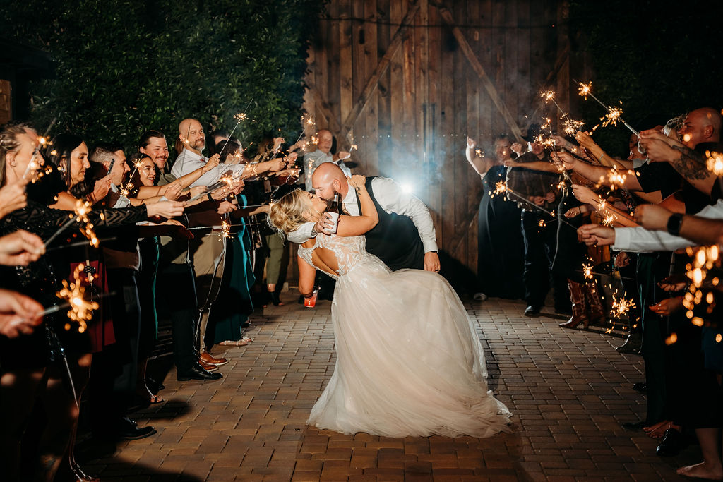 venue the the chilleens, arizona wedding photographer, wedding exit with sparklers, wedding couple portrait