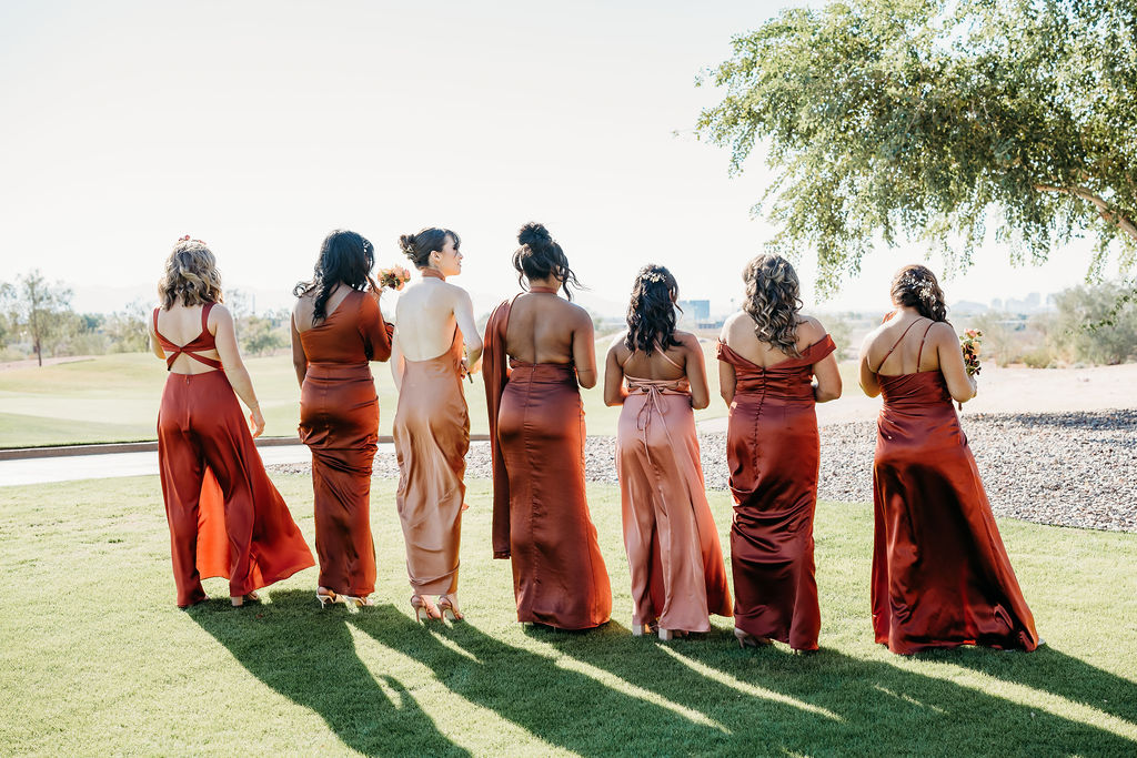 papago golf club, first look with bridesmaids