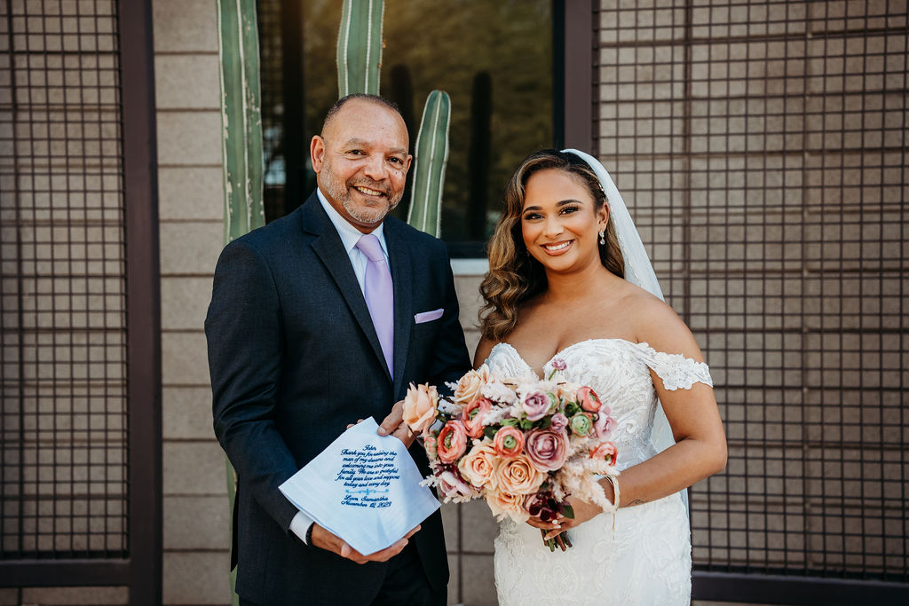 papago golf club, first look with father in law, arizona wedding photographer