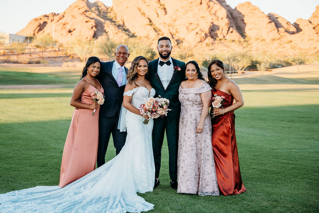 papago golf club wedding, family wedding photos