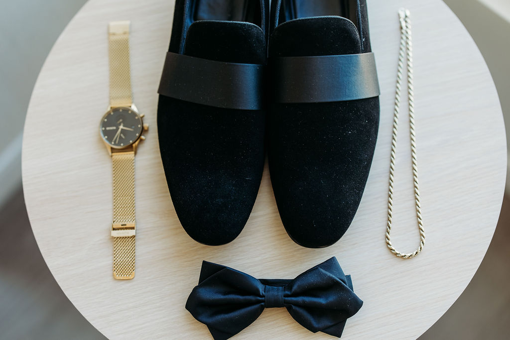 wedding flat lay, groom accessories 