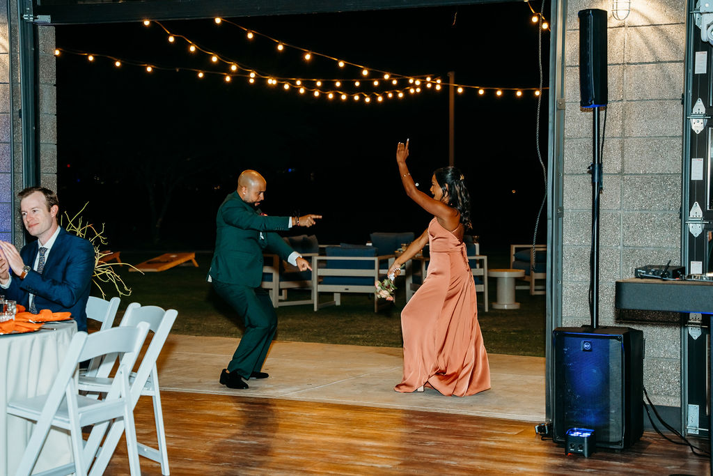 papago golf club wedding reception, arizona wedding photographer, wedding party entrance