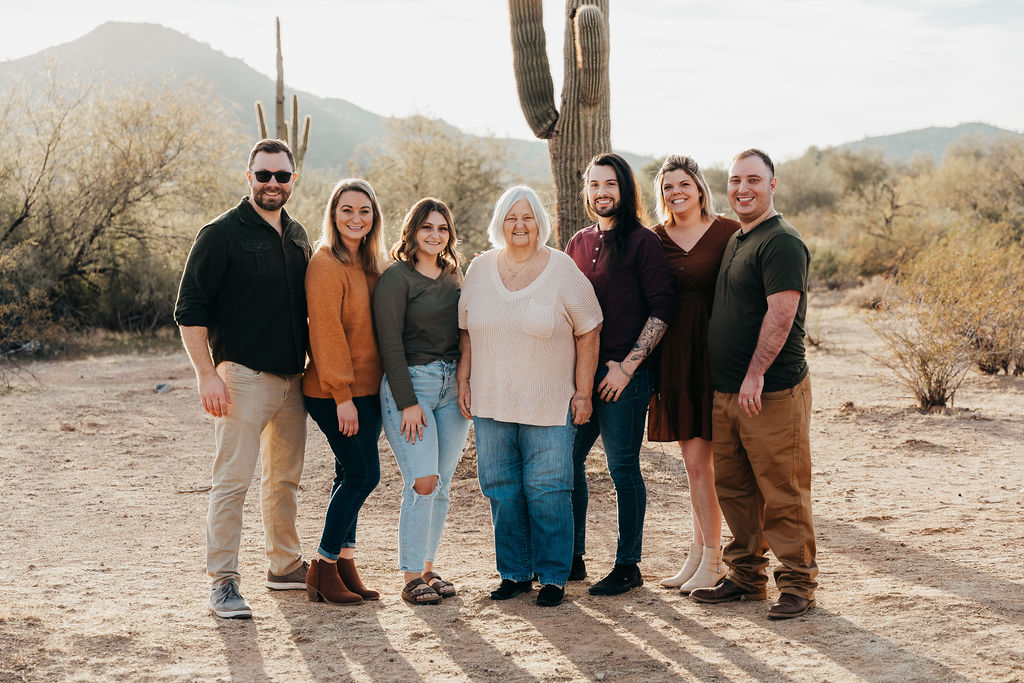 arizona desert family photography, extended family photo poses