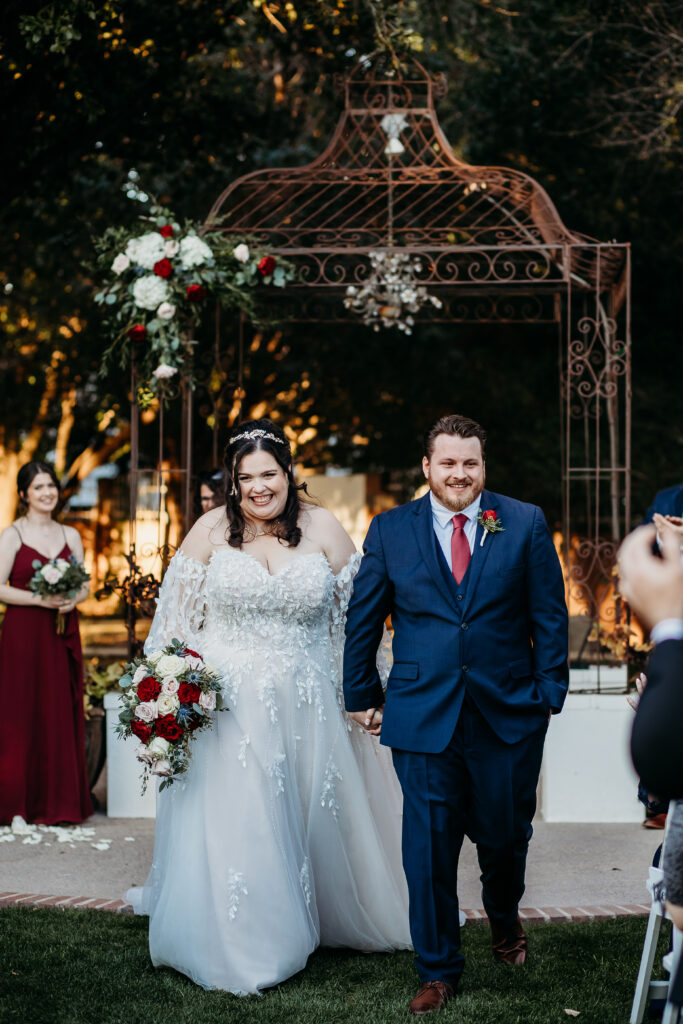 Wedding ceremony by arizona wedding photographer at Stonebridge Manor.