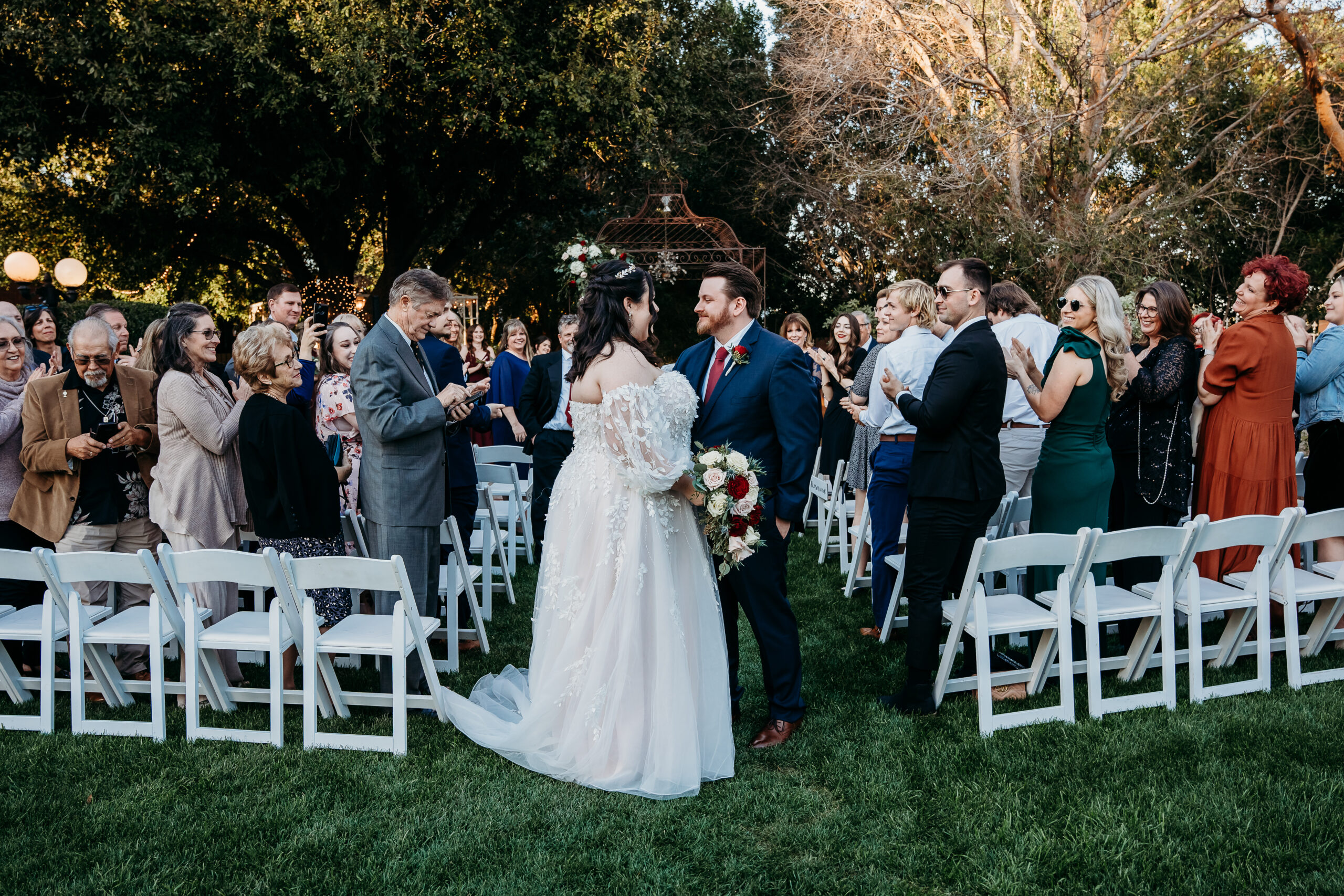 Wedding ceremony by arizona wedding photographer at Stonebridge Manor.