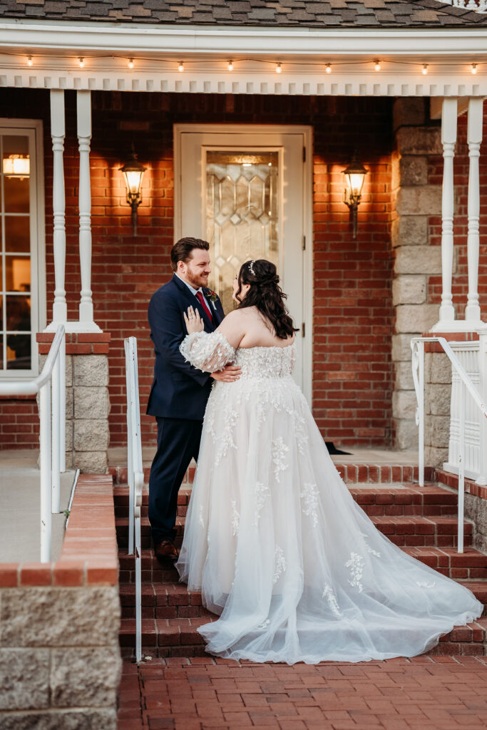 Bride and groom at Stonebridge Manor. 