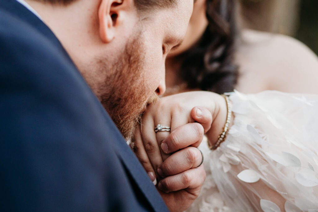 Bride and groom at Stonebridge Manor. 