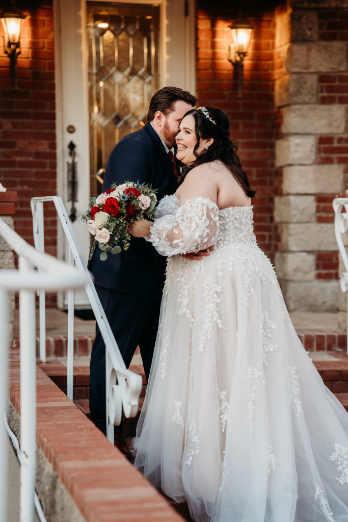 Bride and groom at Stonebridge Manor. 