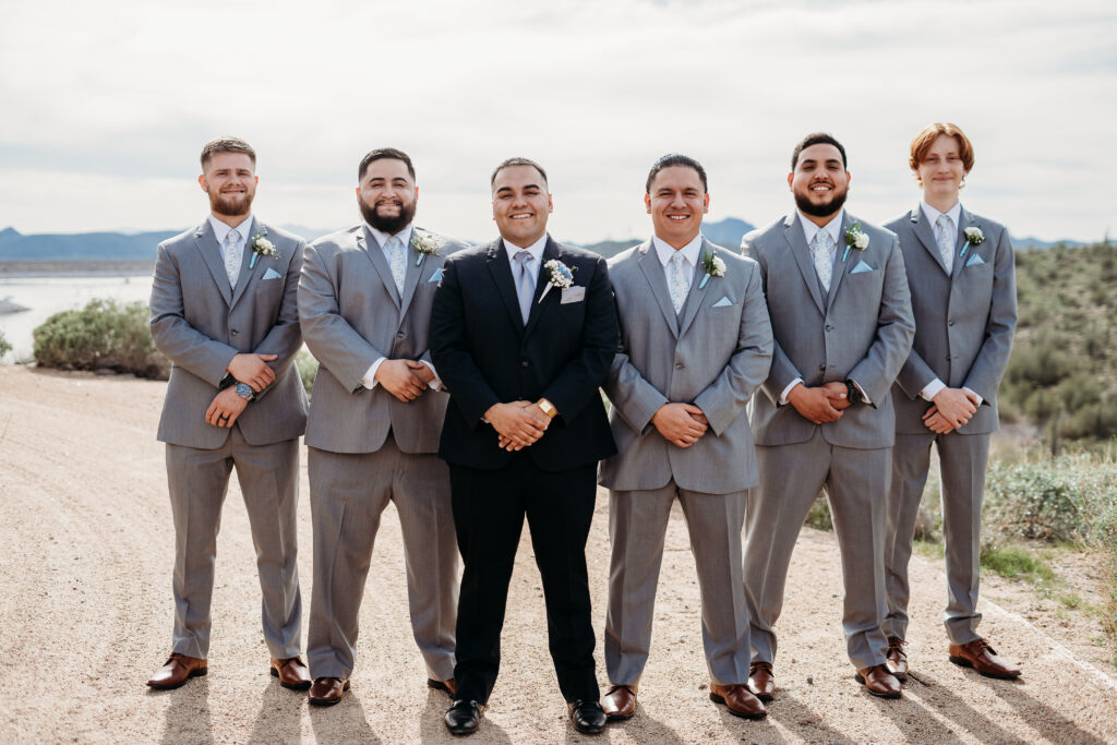 Desert Outdoor Center at Lake Pleasant, groom with groomsmen