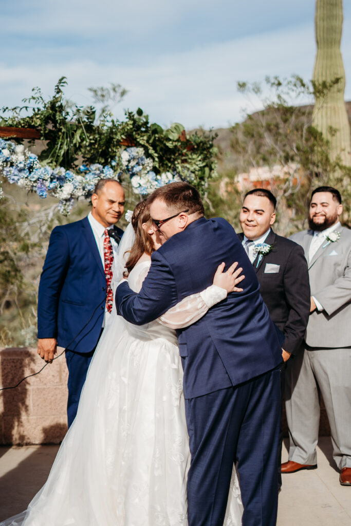 Desert Outdoor Center at Lake Pleasant wedding ceremonym desert wedding ceremony, arizona wedding photographer