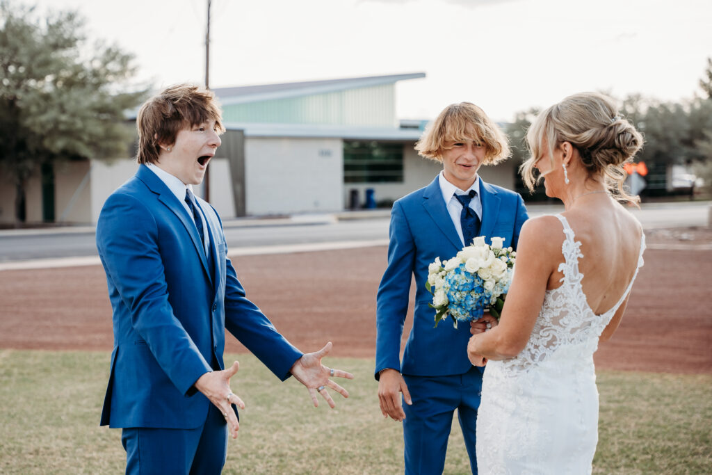 first look with sons, arizona wedding photographer, first look trends