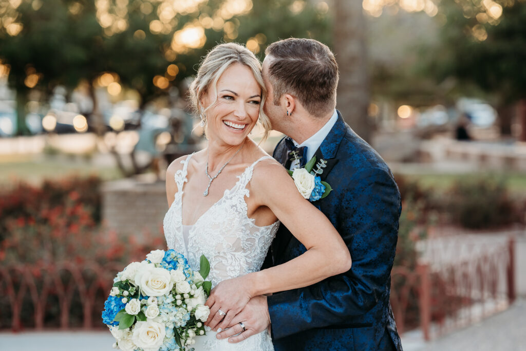 Fire House Event Center, arizona wedding photographer, wedding formal photo poses, bride and groom posing ideas, navy blue paisley tux for groom,