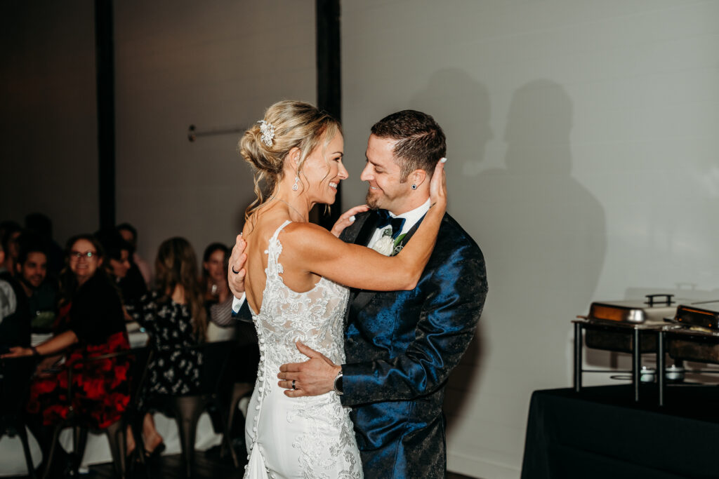 Fire House Event Center reception, arizona wedding photographer, bride and groom first dance