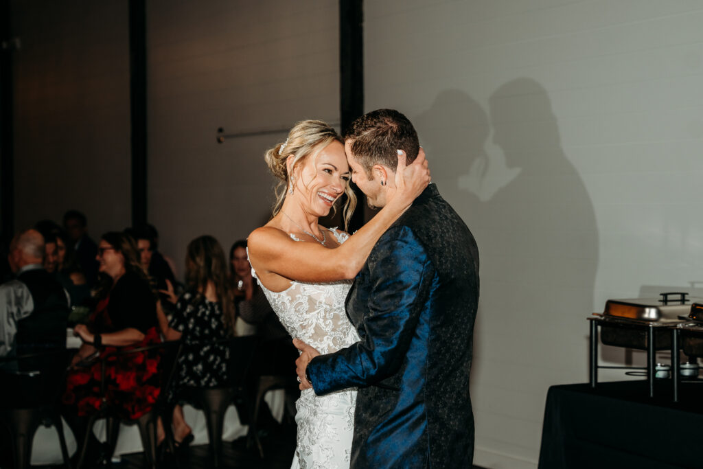 Fire House Event Center reception, arizona wedding photographer, bride and groom first dance