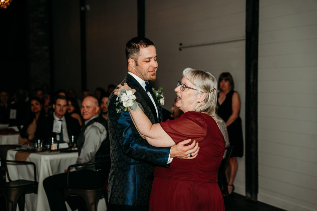 Fire House Event Center, groom and mother of the groom dance