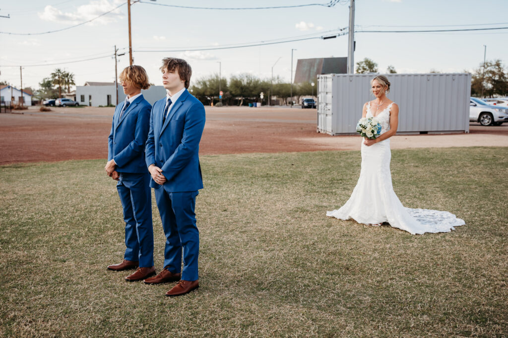 first look with sons, arizona wedding photographer, first look trends