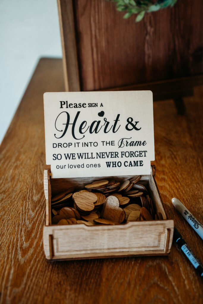 wedding guest book ideas, sign hearts as wedding guest book