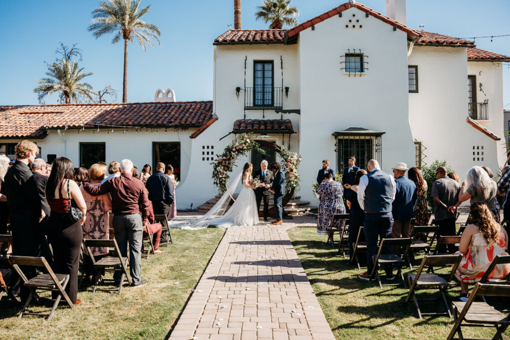 wedding reception at coronado house in phoenix, arizona wedding photographer, intimate wedding