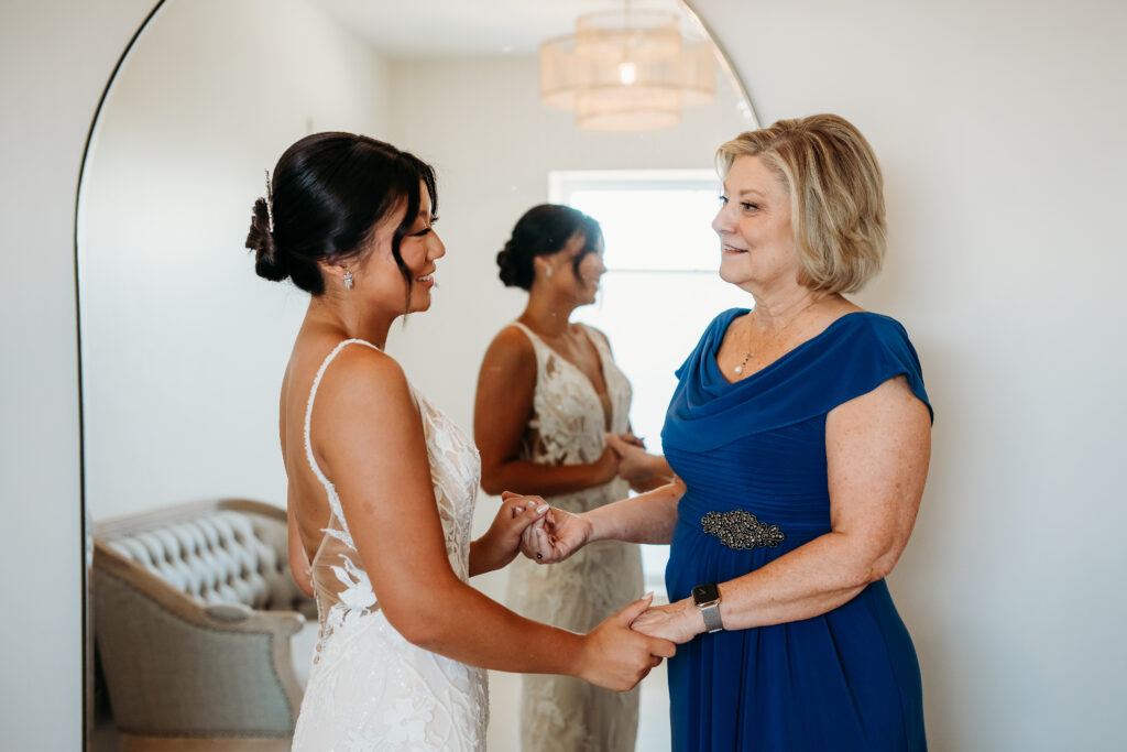 mother of bride and bride getting ready, arizona wedding photographer