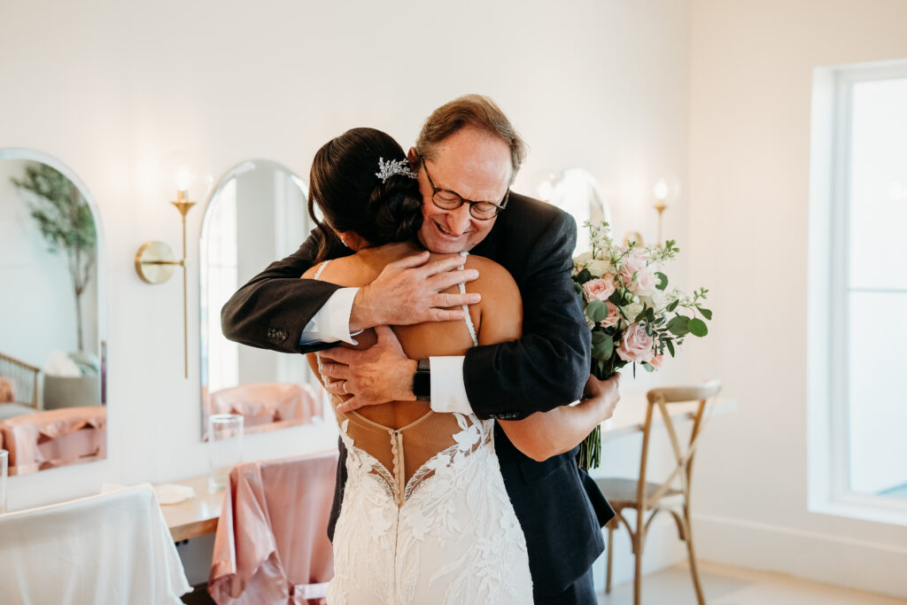 first look with dad, first look trends, Desert View Weddings & Events, arizona wedding photographer