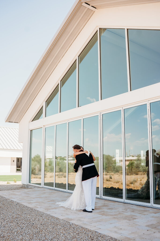 first look with groom, military wedding, Desert View Weddings & Events, arizona wedding photographer