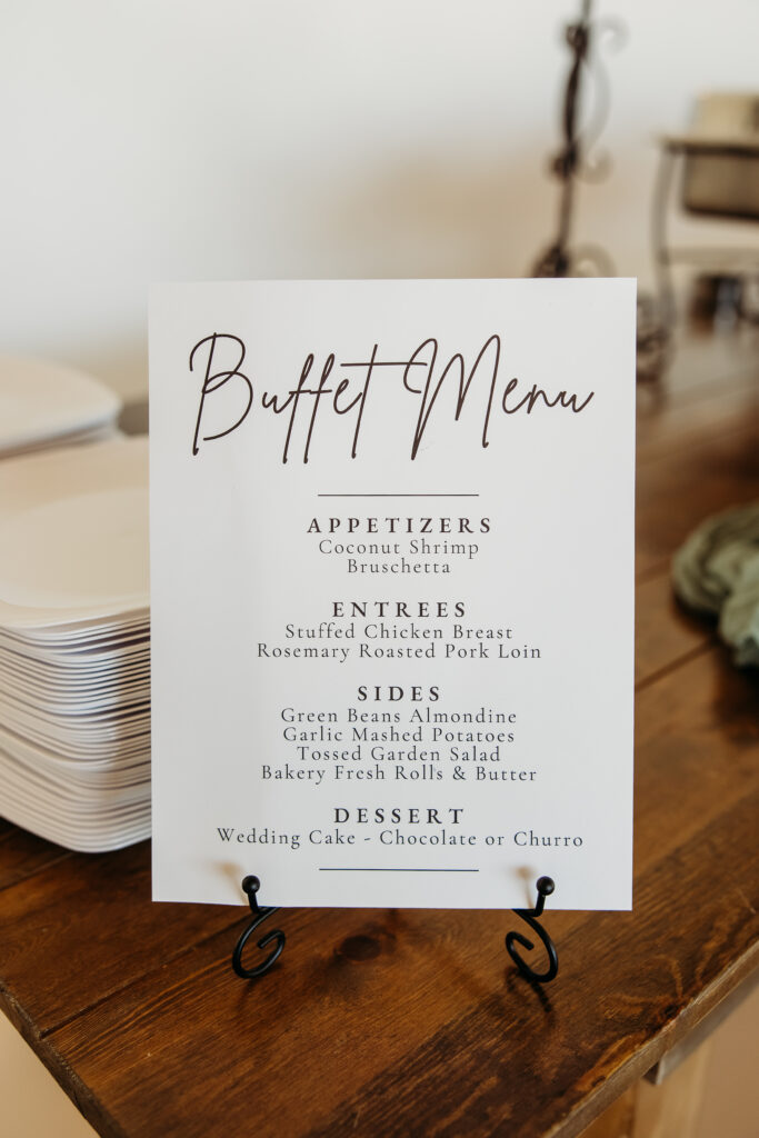 wedding details, buffett menu, arizona wedding photographer