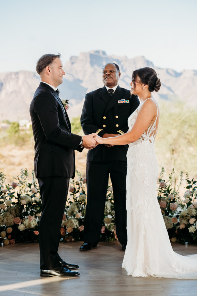 Desert View Weddings & Events ceremony, superstition mountain views, arizona wedding photographer