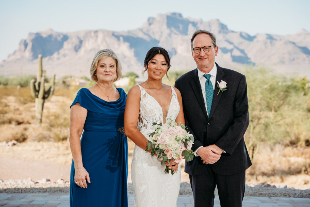 formal wedding photos, superstition mountains, formal photo posing ideas, arizona wedding photographer