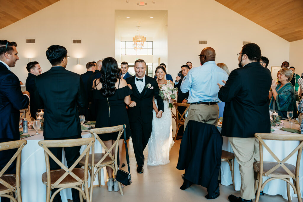 bride and groom reception entrance, arizona wedding photographer