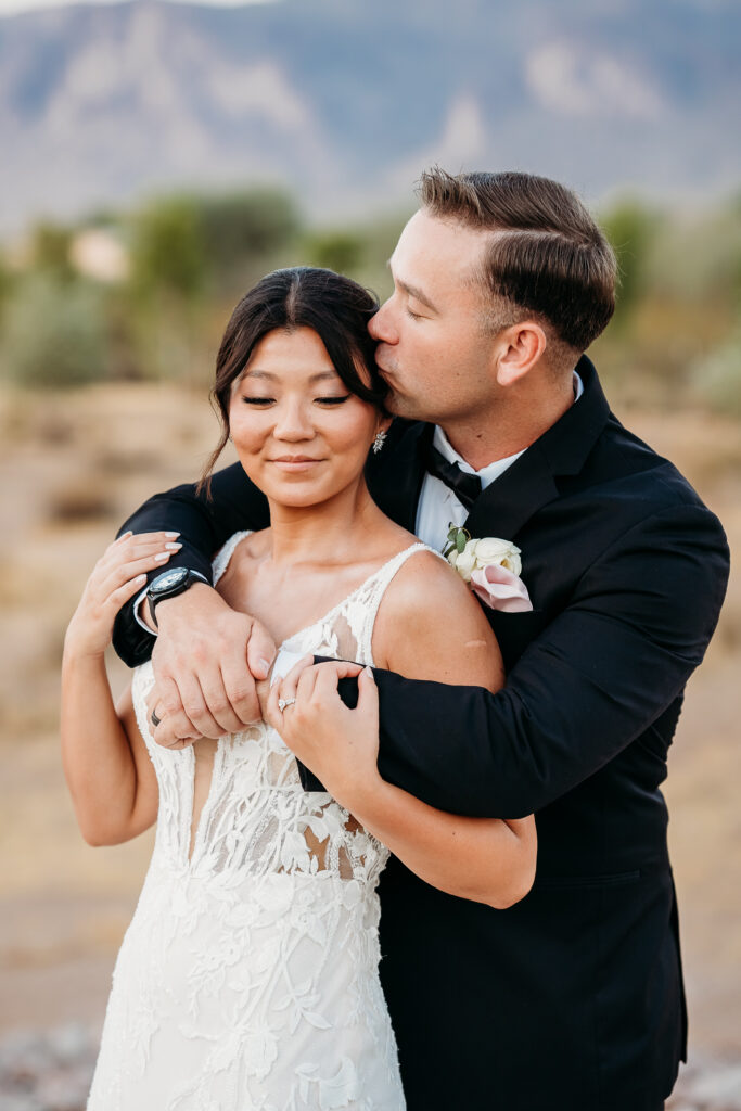 Desert View Weddings & Events, arizona desert wedding, bride and groom formals, bride and groom posing ideas