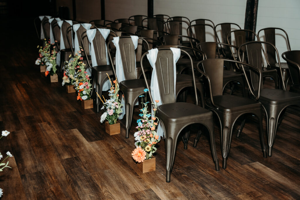 fire house event center, flowers for wedding ceremony