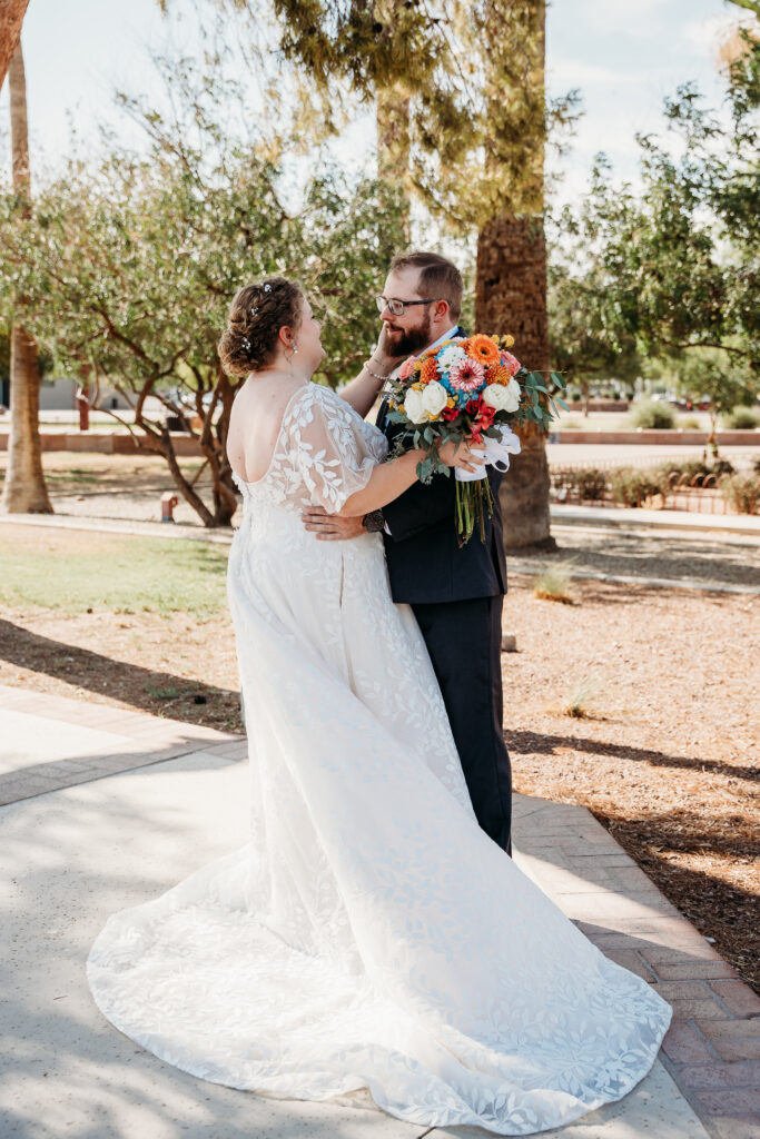 Fire House Event Center, Bride and groom formal photos, bride and groom posing ideas, fire house wedding, first look