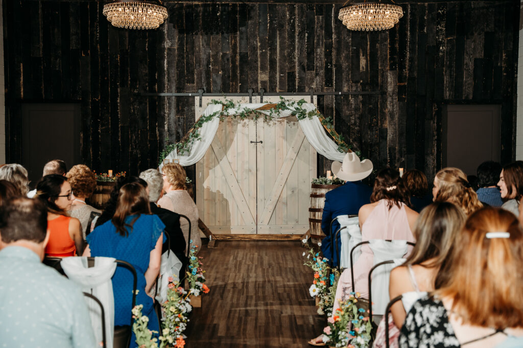 Fire House event center wedding ceremony, arizona wedding photographer, rustic wedding venue