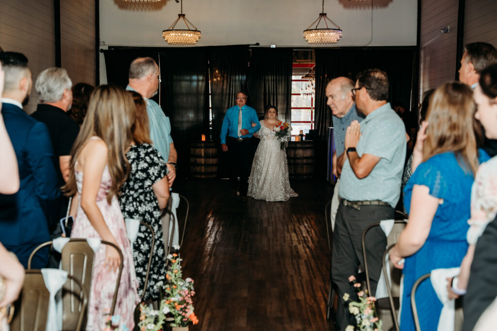 Fire House event center wedding ceremony bride and groom, arizona wedding photographer