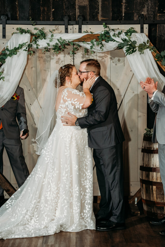 Fire House event center wedding ceremony bride and groom, arizona wedding photographer