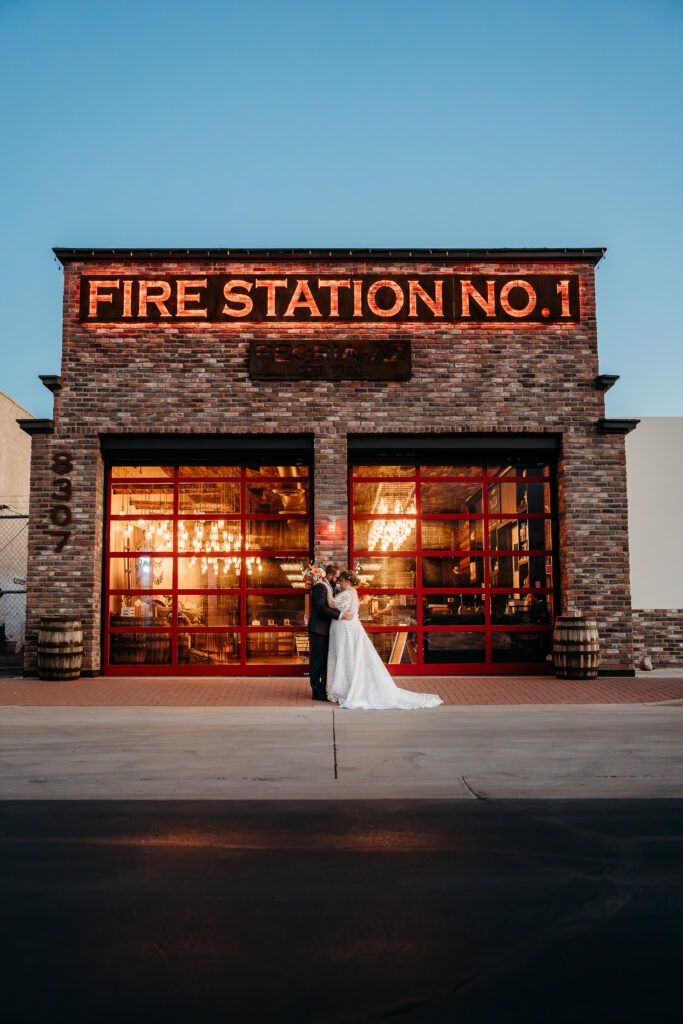 Fire House Event Center, Bride and groom formal photos, bride and groom posing ideas, fire house wedding