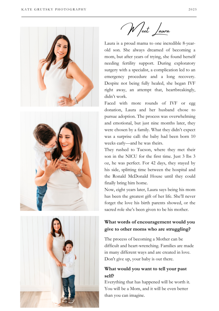 Follow one mother's heartfelt motherhood journey through infertility, entrepreneurship, and the joy of building both a family and a thriving photography business.