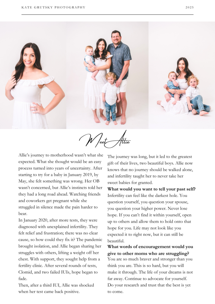 Follow one mother's heartfelt motherhood journey through infertility, entrepreneurship, and the joy of building both a family and a thriving photography business.