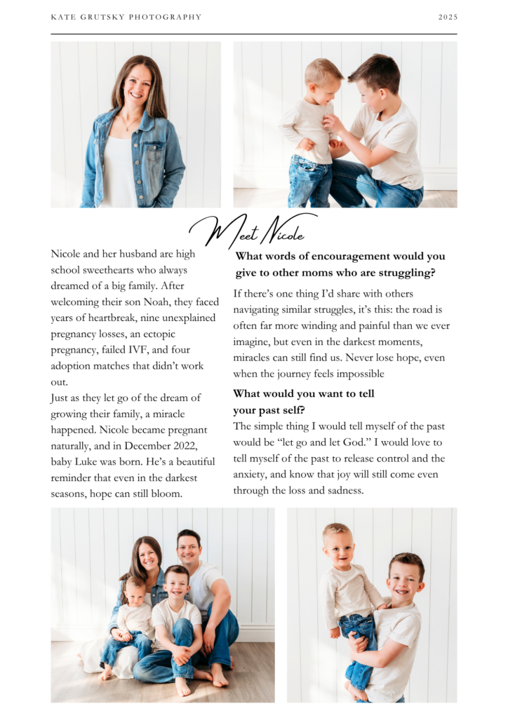 Follow one mother's heartfelt motherhood journey through infertility, entrepreneurship, and the joy of building both a family and a thriving photography business.