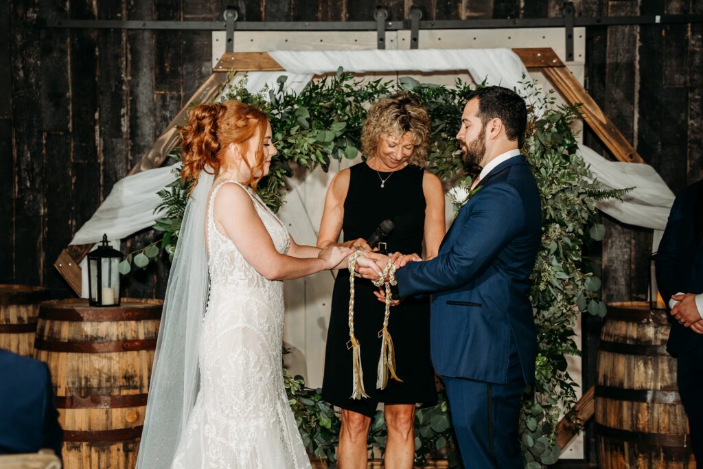 fire house event center ceremony, arizona wedding photographer, handfasting ceremony