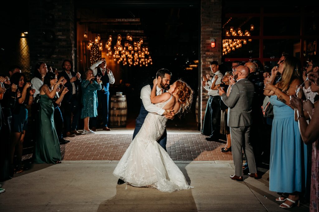 Wedding exit posing ideas, arizona wedding photographer, fire house event center